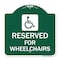 Signmission Reserved for Wheelchairs W/ Graphic, Green & White Aluminum Sign, 18" x 18", GW-1818-23166 A-DES-GW-1818-23166 - alternate 1